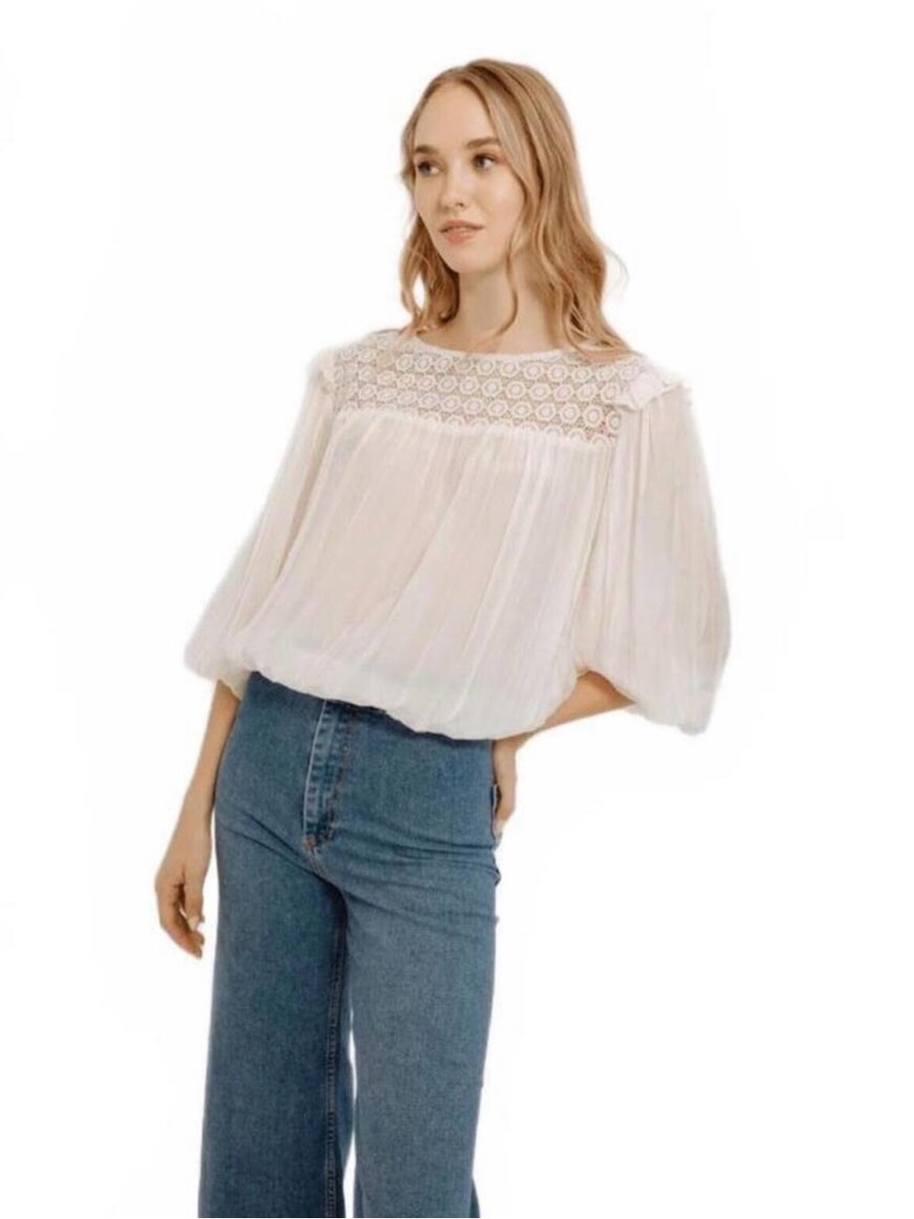 Guadalupe Lace Peasant Blouse